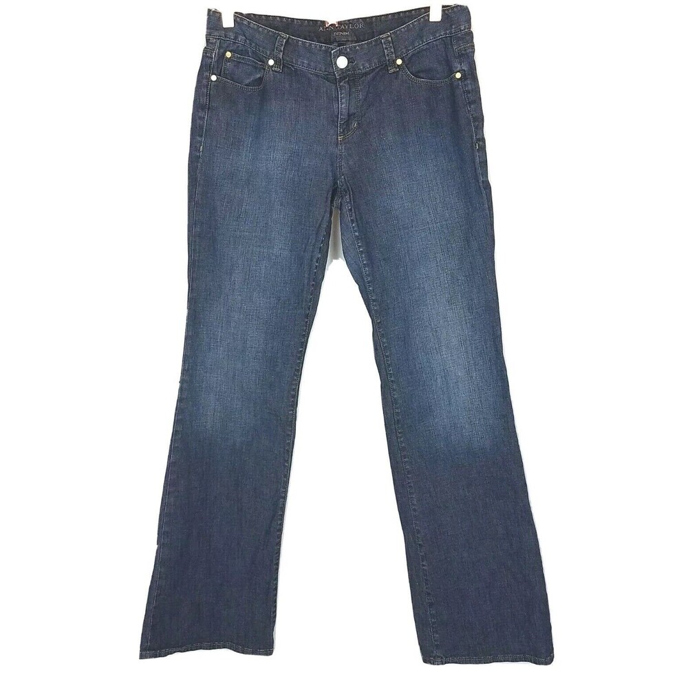 Ann Taylor Denim Womens Size 10 Modern Boot Jeans Dark Wash Dress